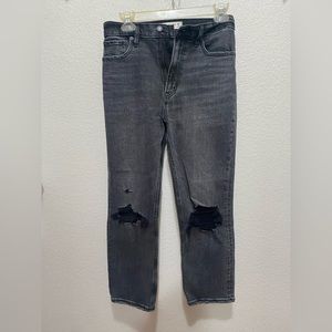 Abercrombie and Fitch. The Ankle Straight Ultra High Rise jean. 26s